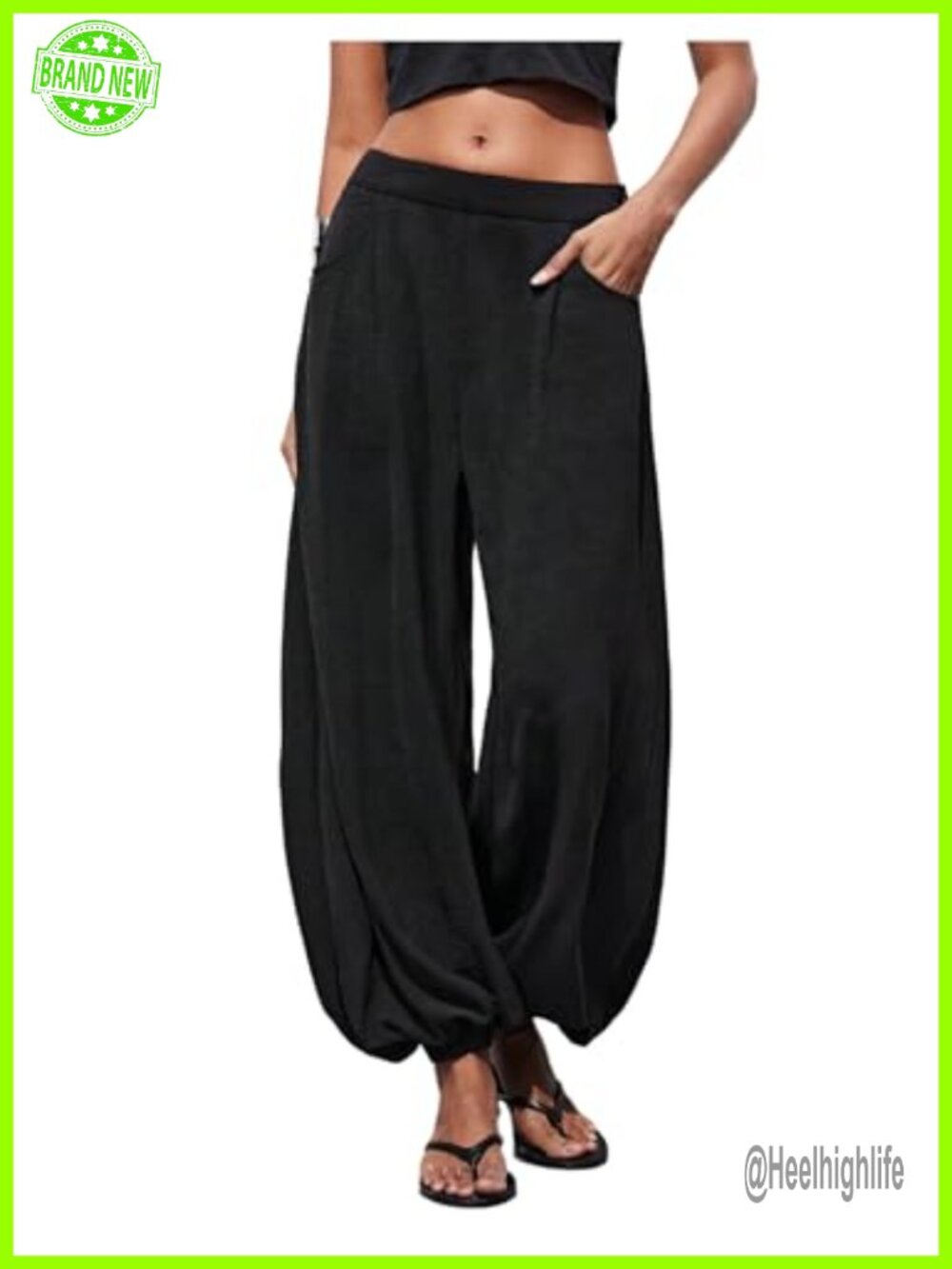 Women's Baggy Barrel Pants Wide Leg Low Rise Balloon Harem Pants